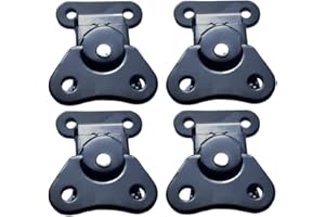 QLXHBOT Butterfly Twist Latch and Keeper Metal Hardware Toggle Clamp Hasp Box Chest Closure with Screws for Flight Case,1.97" x 1.5" Black 4 Pcs