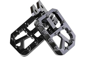 WOODNIU RACEIN Color Nail Foot Pegs Aluminum Alloy Pedals for Surron Light Bee X/S,Segway X160/X260,Talaria MX3 MX4,E Ride PRO SS, Black Body with Black Spikes