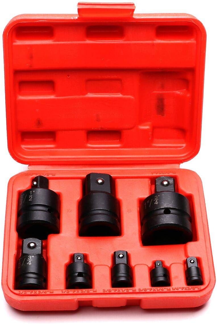 TOPWAY 8PCs Impact Socket Adpator Set Black Colour, Variety Pack - Image 5