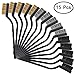 15 pieces Scratch Brush (Stainless Steel + Brass+Nylon), AFUNTA Curved Handle Masonry Wire brush Set Bristle for Cleaning Welding Slag and Rust,5 pcs Per Type
