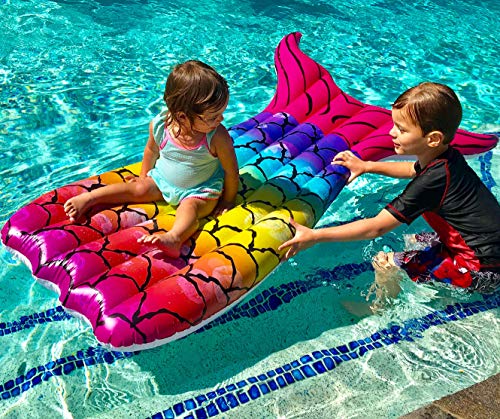 Pool Floats for Adults - Mermaid Pool Float - Large Inflatable Pool Floats for Kids and Adults - Easy Fill Valve - Huge Inflatable Floats for Pool, Beach Lake River Raft Floatie Toys Summer Fun - Thumbnail 2