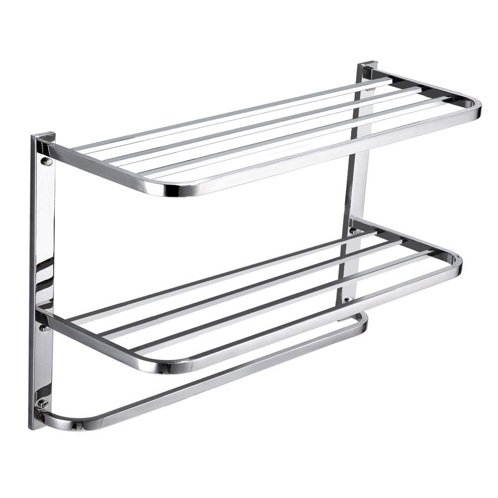 LUANT 3-Tier Bathroom Shelf with Towel Bars, Stainless Steel Wall Mounting Rack,29-1/4 Inch