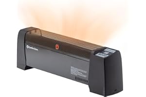 Comfort Zone Baseboard Space Heater with Digital Thermostat, Electric, Dent-Proof End Panels, Overheat Protection, Tip-Over Switch, & Stay-Cool Body, Ideal for Home, Bedroom, & Office, 1,500W, CZ650B