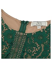 MissMay vestido de línea A con gran movimiento, manga acampanada, encaje en contraste, estilo vintage para dama