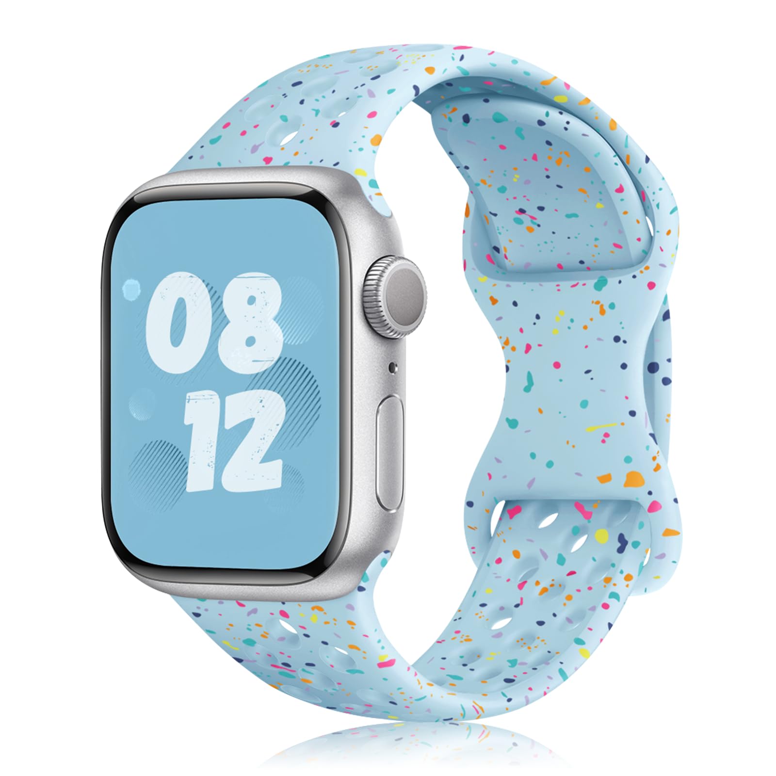 MaEiol Silicone Strap for Apple Watch 49mm /45mm /44mm /42mm /46mm(Series 11/10), Breathable Soft Sports Bracelet Replacement Wristband for Apple Watch Ultra/SE/Series 11 10 9 8 7 6 5 4 3 2 1, Blue