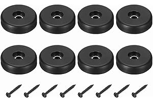 MECCANIXITY Rubber Speaker Isolation Feet,1.57"x0.39" Black Anti-Vibration Base Pad with Screws Amplifier Stand Feet Mat for 
