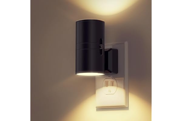 L LOHAS LED Night Light Plug in, [2 Pack] Modern Night Light, Dusk to Dawn Sensor, 0-100LM Adjustable Brightness, Soft White