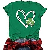 St. Patrick's Day Shirt Women Lucky Shamrock Tee St Pattys Day Irish Tshirt Clover Graphic Short Sleeve Top