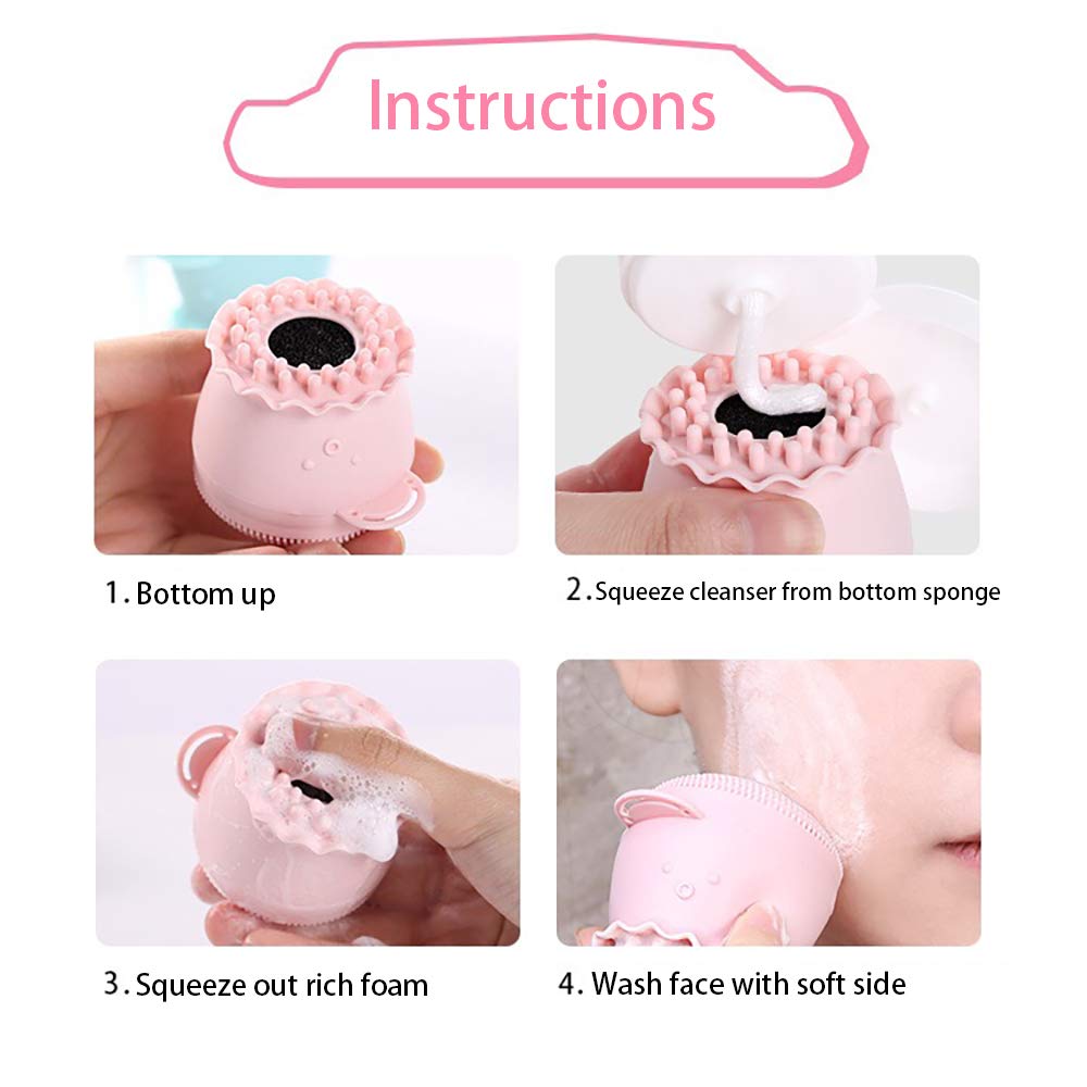 Silicone Face Cleanser and Massager Brush Manual Facial Cleansing Brush Handheld Mat Scrubber For Cleansing and Exfoliating: Beauty