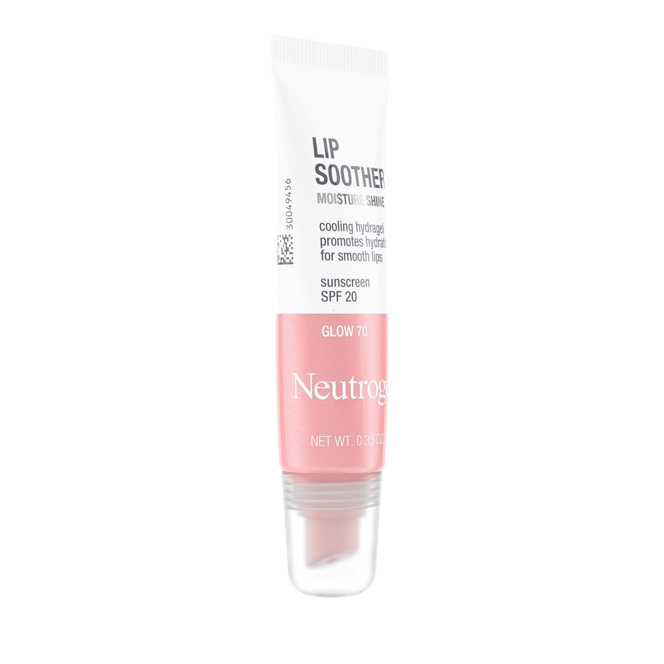 Neutrogena MoistureShine Lip Soother Gloss with SPF 20 Sun Protection, High Gloss Tinted Lip Moisturizer with Hydrating Glycerin and Soothing Cucumber for Dry Lips, Glow 70,. 35 oz