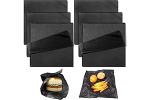 OLUTACOT 300 Sheets Deli Wax Paper Sheets 12 x 12 Inch Sandwich Paper Oil Proof Food Basket Liners Food Wrapping Paper for Bread Party Picnic Festival BBQ Party Supplies (Black)