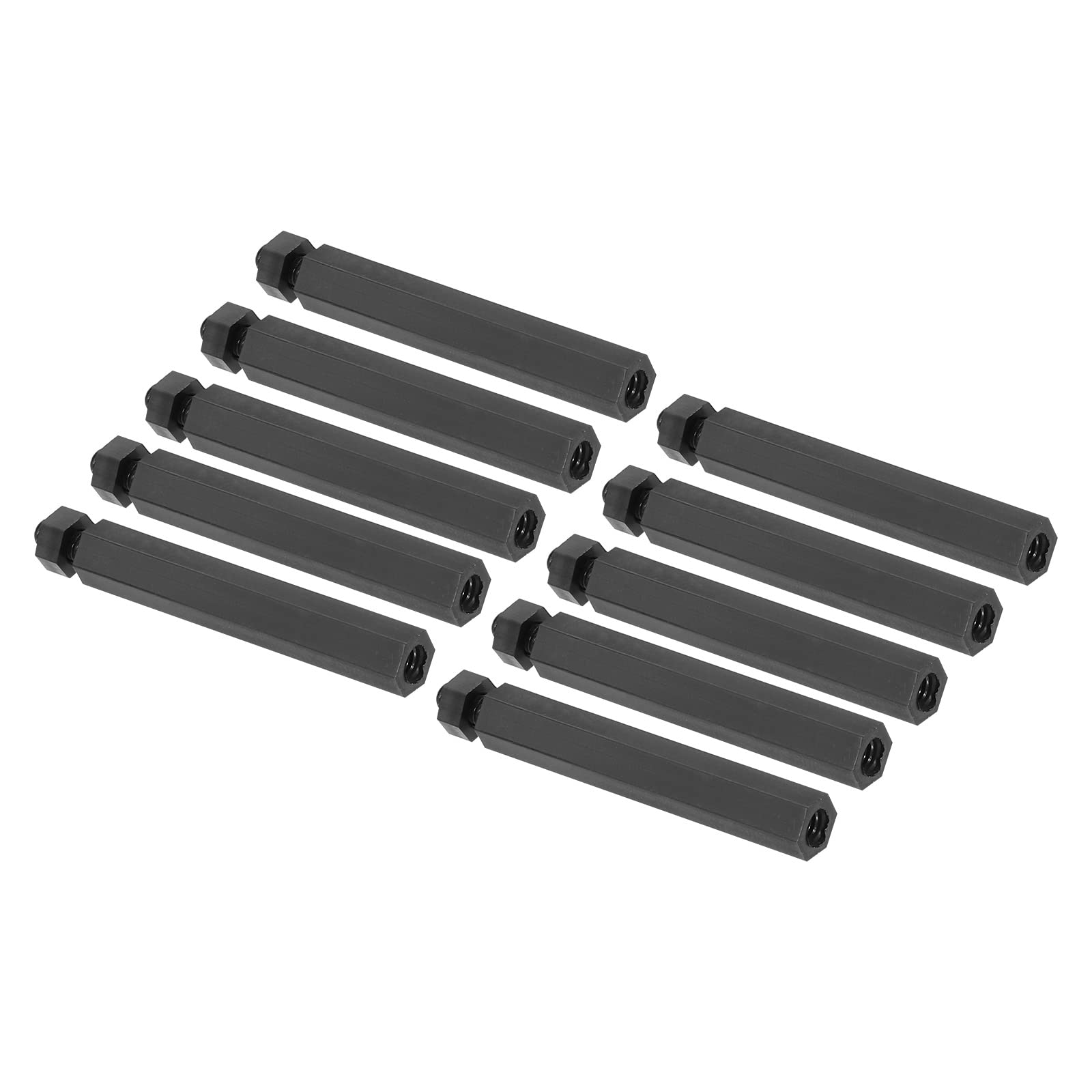 PATIKIL M3 Nylon Hex Standoff Screws Nuts, 1Set/50Pack PCB Male Female Threaded Kit for Motherboards, Computer Cases, Circuit Boards, Electronics (35mm+5mm, Black)