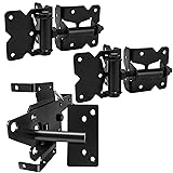 Self Locking Gate Latch and Gate Hinges Set Heavy