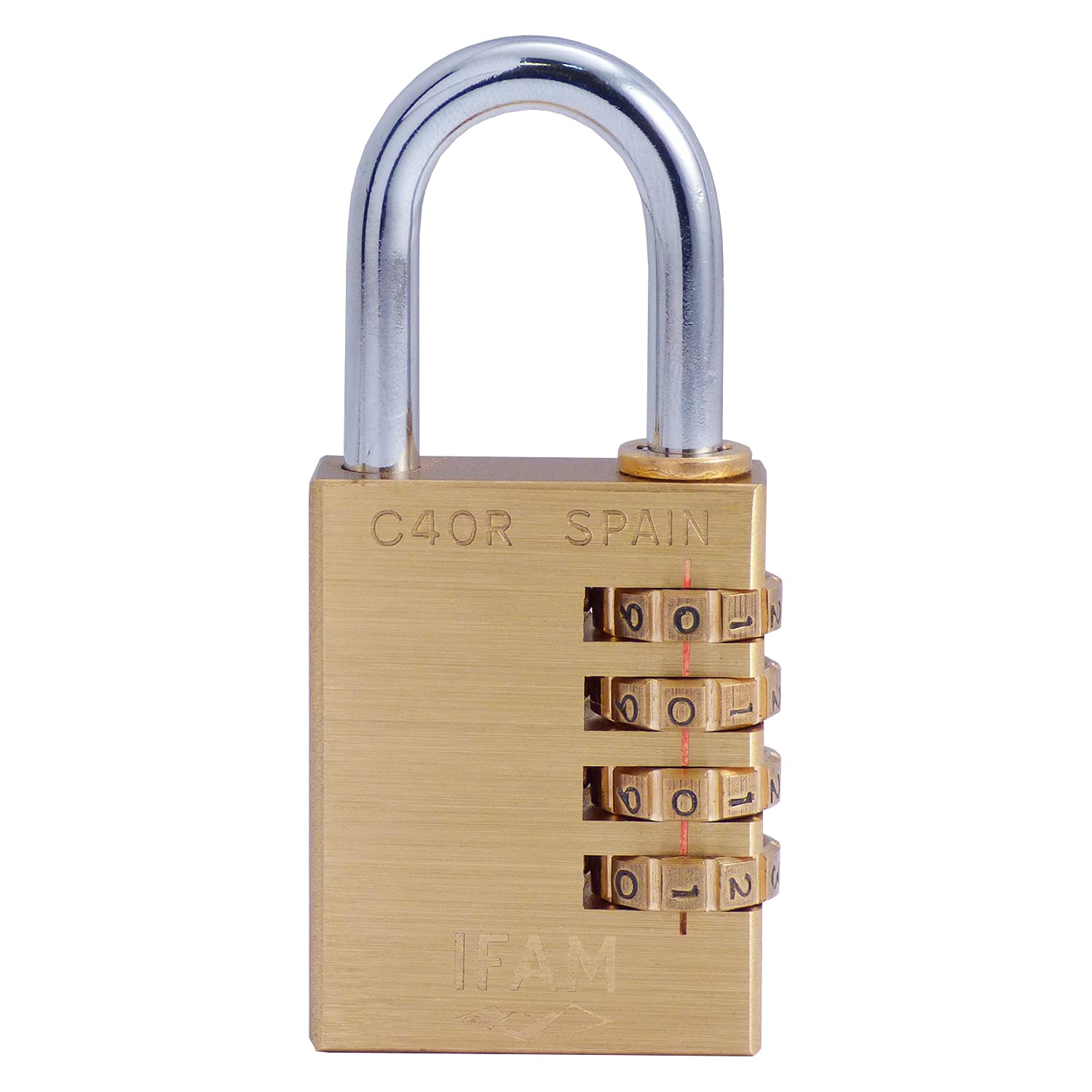 Ifam 619 C40R Combination Lock, Brass