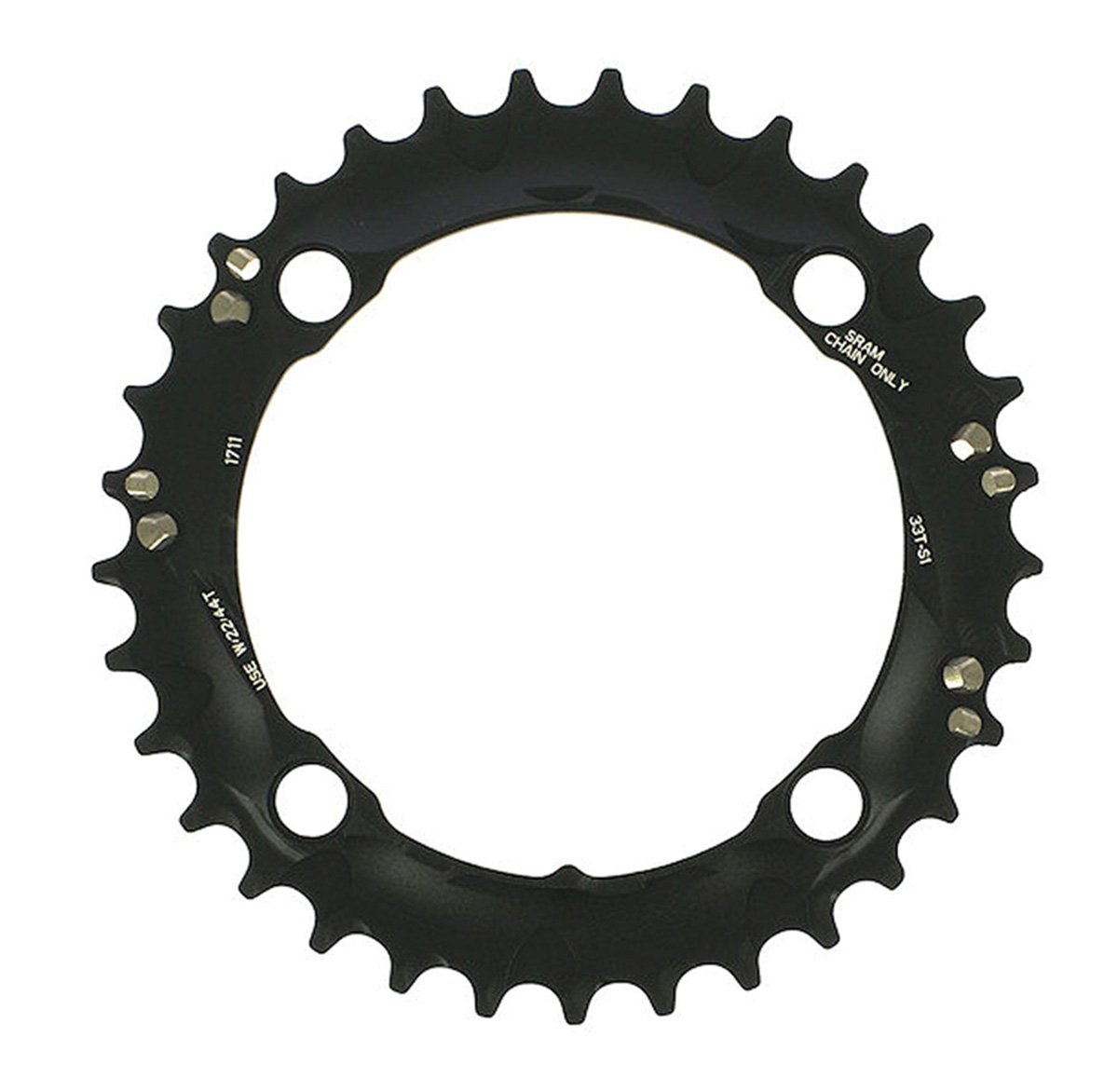 Truvativ Chainring MTB 42T 4 Bolt 120 mm BCD Aluminium L-Pin (GXP) Blast Black 2 x 10, 11.6215.188.240