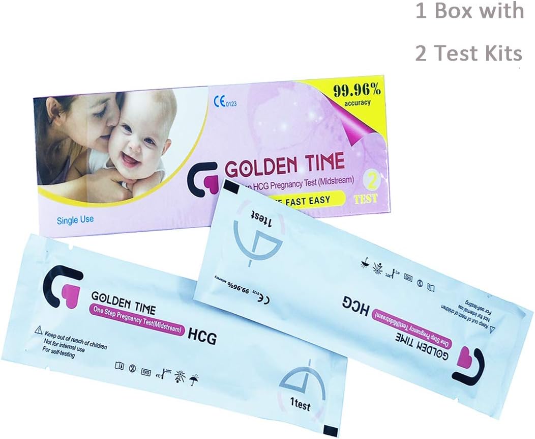 Golden Time 2 x 25mIU Early Detection Pregnancy Tests Fast Respond