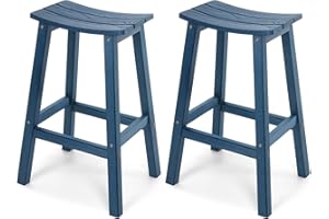 Stoog All-Weather Bar Stools Set of 2, 28" Height Outdoor Bar Stools with 400 lbs Weight Capacity, Low Maintenance, for Patio, Deck, Kitchen Counter, and Garden, Blue