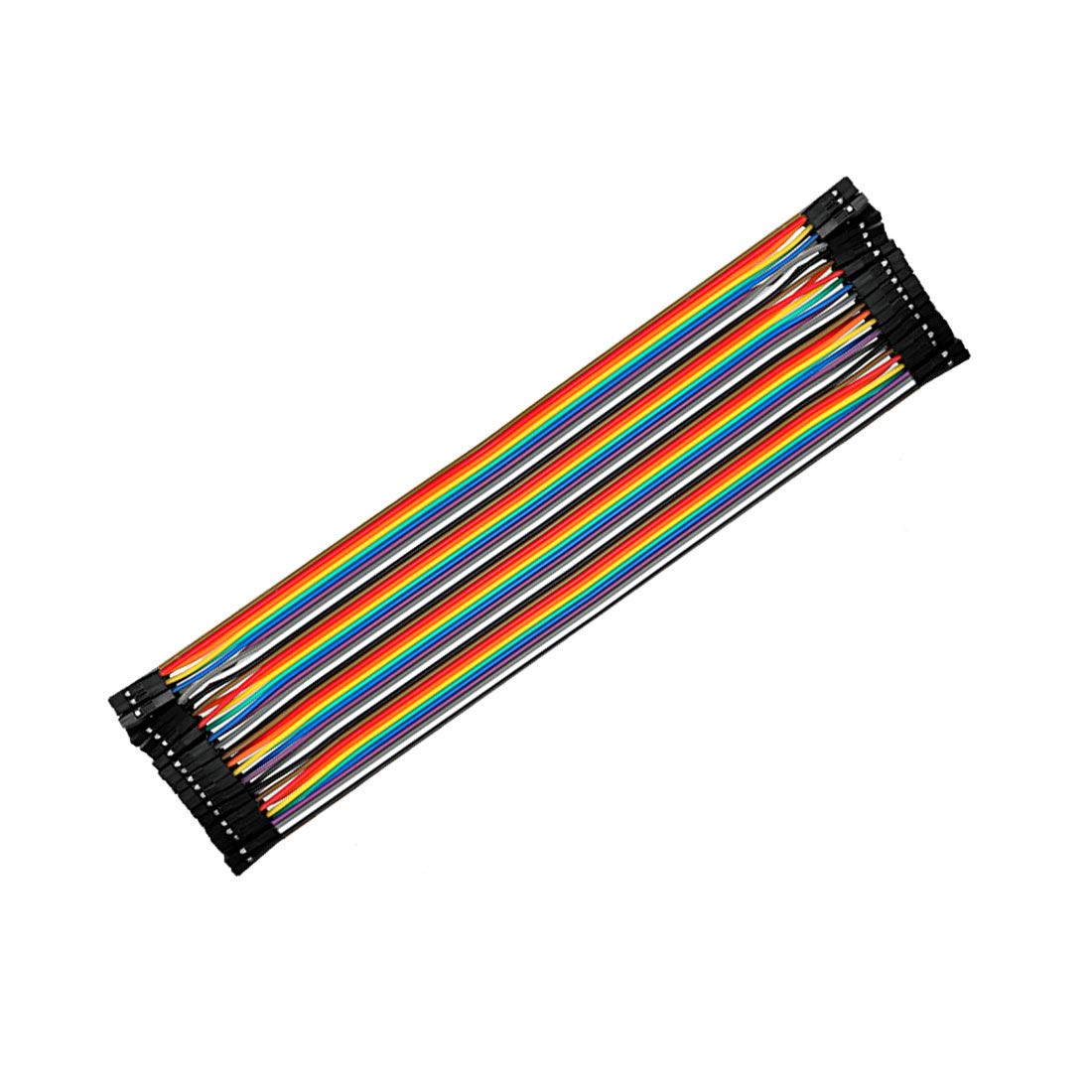 sourcing map Female to Female 40P Breadboard Jumper Wire 2.54mm Pitch Ribbon Cable 20.5cm Long