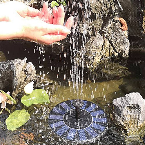 Solar Fountain Pump, Solar Bird Bath Fountain 1.4W Free Standing Solar Powered Water Pumps Panel Kit Outdoor Birdbath Watering Submersible Pump for Pond, Garden and Patio