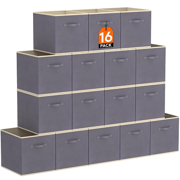 LIFEWIT STORAGE CUBES, FOLDABLE DECORATIVE FABRIC STORAGE BASKETS...