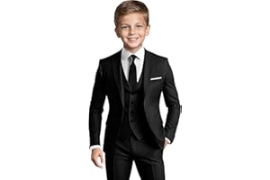 TIEFONY Boys' Formal Suit Set Slim Fit Kids Formal Suits Toddler Tuxedo Wedding Prom Classic Outfit for Teen