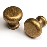 BEILEIOU Antique Brass Cabinet Knobs Classic Vintage Retro Drawer Knobs Kitchen Cupboard Bathroom Dresser Cabinet Bar Drawer Hardware Handles Zinc Alloy (2, Antique Brass, Knob)