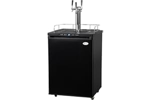 Kegco HBK309B-3 Three Faucet Homebrew Kegerator - Matte Black Cabinet and Door