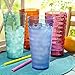 Splash 28-ounce Multi Color Plastic Cup Tumblers | Set of 8 in 4 Assorted Colors