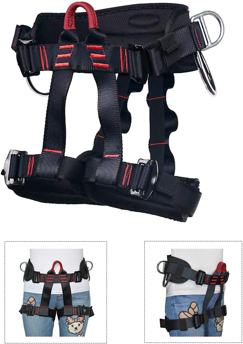 HeeJo Thicken Climbing Harness, Protect Waist Safety Harness, Wider Half Body Harness for Rock Climbing Tree Climbing Fire Rescue Expanding Training Rappelling Large Size : Sports & Outdoors