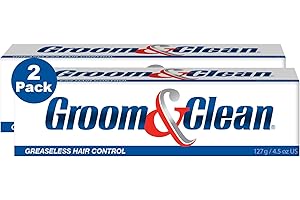 Groom & Clean Hair Styling Gel for Men, Medium All Day Hold, Non Greasy, No Buildup, Washes Out Easily, 4.5 Oz, Pack of 2
