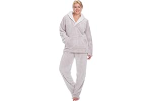 Istylish Womens Fluffy Pajama Sets Fleece Women's Fuzzy Loose Plush Sleepwear 2 Piece Sherpa Loungewear Set