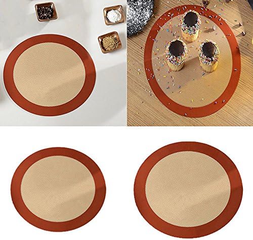 OKOKMALL US--Nonstick Round Silicone Baking Mat Cake Cookie Bakeware Cover Heat Resistant