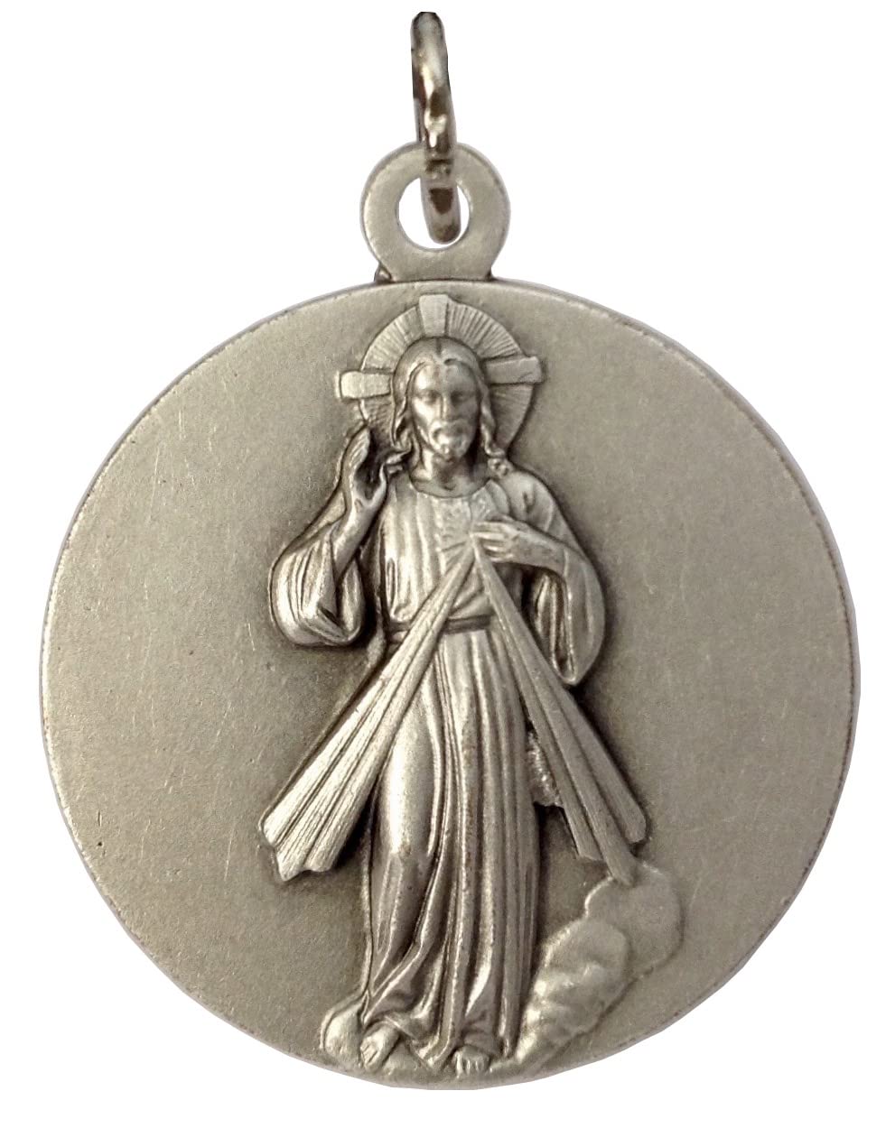 I G J MEDAL OF MERCIFUL JESUS - BIG SIZE (DIAMETER MM 25) - MADE IN HIGH RELIEF - 100% MADE IN ITALY