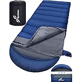 Sportneer Sleeping Bag, Winter Sleeping Bags for Adults Cold Weather 0 Degree Sleeping Bag Warm Crystal Velvet Lining XXL, Bi