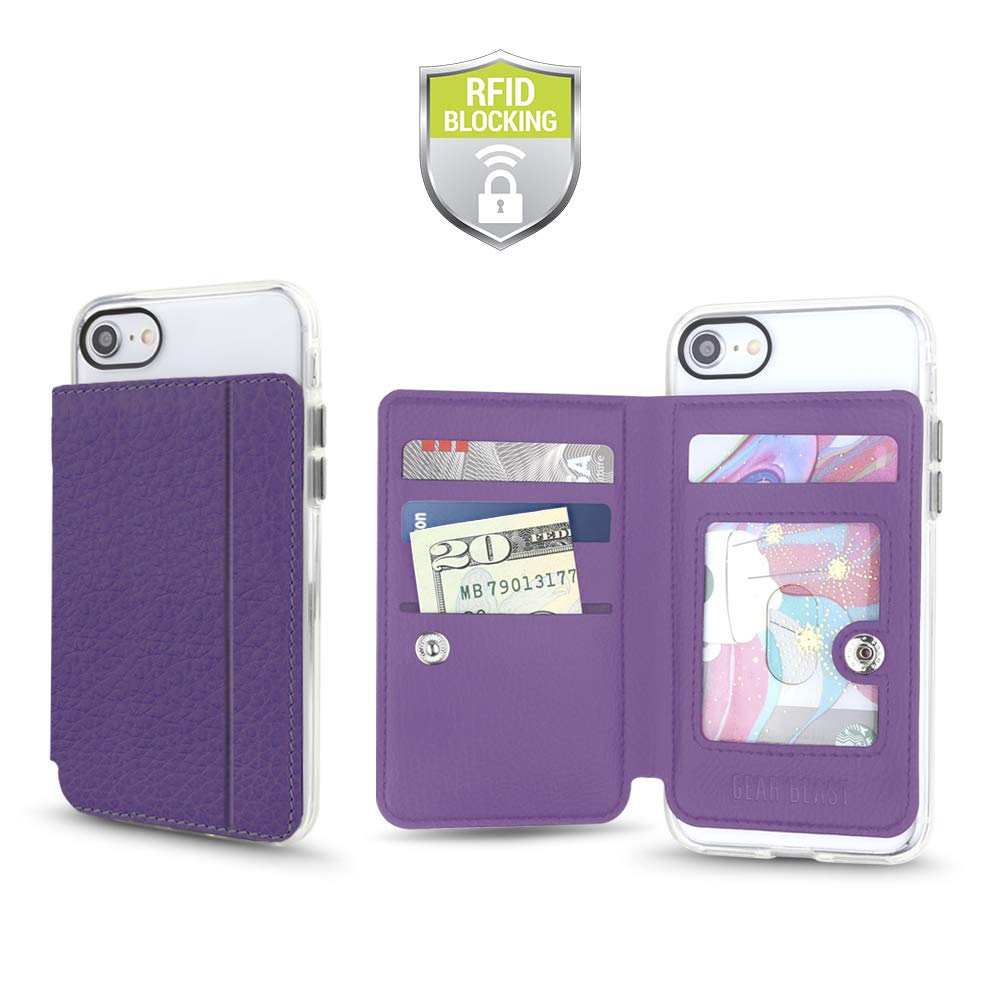 Cell Phone Credit Card Holder Stick On Wallet for Mobile Phones Compatible with iPhone, Galaxy & Other Smartphones and Cases Multiple Credit Card Slots