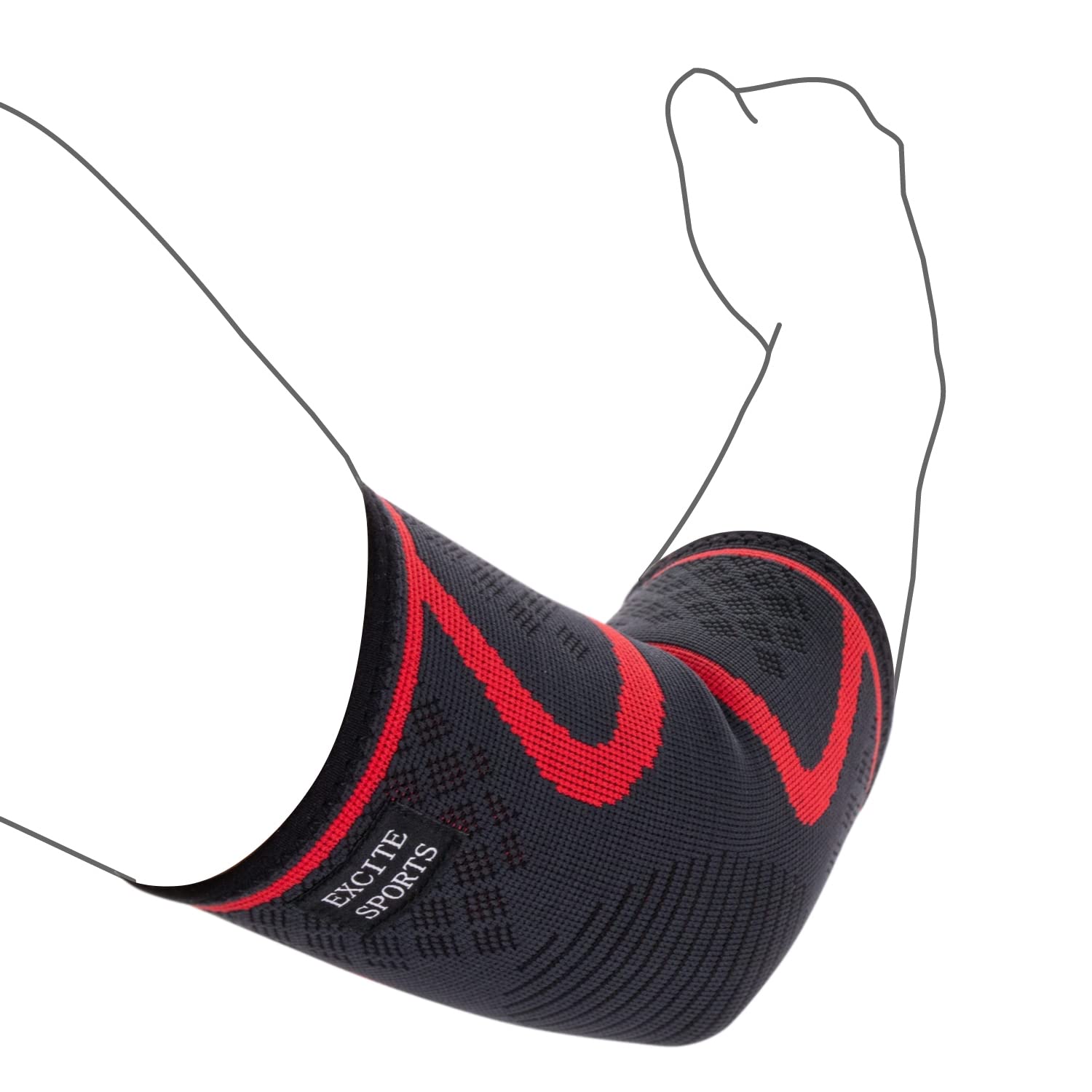 【整体師監修】EXCITESPORTS 肘サポーター 丈夫で激しい運動に耐えられる 肘をしっかりサポート 通気性/伸縮性/柔軟性に優れている 軽快な動きをアシスト 左右兼用 手洗い可能（2個セット）商品画像