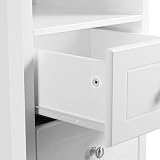 Yaheetech Bedside Table White 2 Drawers Open Shelf 40x35x60 cm MDF view 7