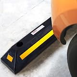 Pyle Car Wheel Stopper Blocks 2 Pack Heavy Duty Rubber Parking Curb Ramp view 5