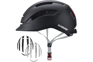 SLANIGIRO Adult Urban Bike Helmet - Adjustable Fit System & Integrated Taillight for Men Women