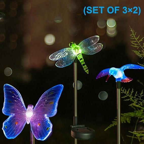Hardoll® Solar Lights,Hummingbird,Butterfly & Dragonfly Solar Garden