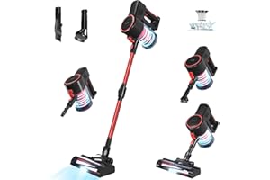 WOMOX Cordless Stick Vacuum Cleaner - Powerful Suction Rechargeable 2000mAh Battery 40Min Runtime Handheld Vacuum Cleaner for Home 4 in 1 Lightweight Portable Vacuum for Hardwood Floor Carpet Pet Hair