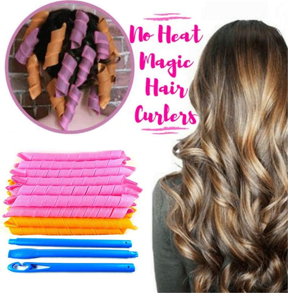 Magic Hair Curlers Spiral Curls Styling Kit, 21 PCS No Heat Hair Roller Curling Rods Set, for Extra Long Hair up to 22'' (55 cm)