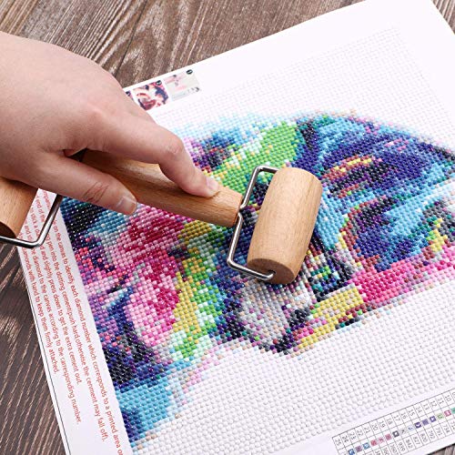 Gnognauq 5D Diamond Painting Tools Painting Tool Wooden Roller 5D Diamond Painting Accessories for Adults Rhinestone Embroidery Paintings - Thumbnail 4