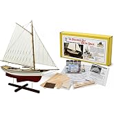 Complete Wooden Model Ship Kit - Muscongus Bay Lobster Smack - Includes All Tools, Paint &amp; Glue - Midwest Models/Made in USA - Beginner to Intermediate DIY Boat Kit - 1:24 Scale