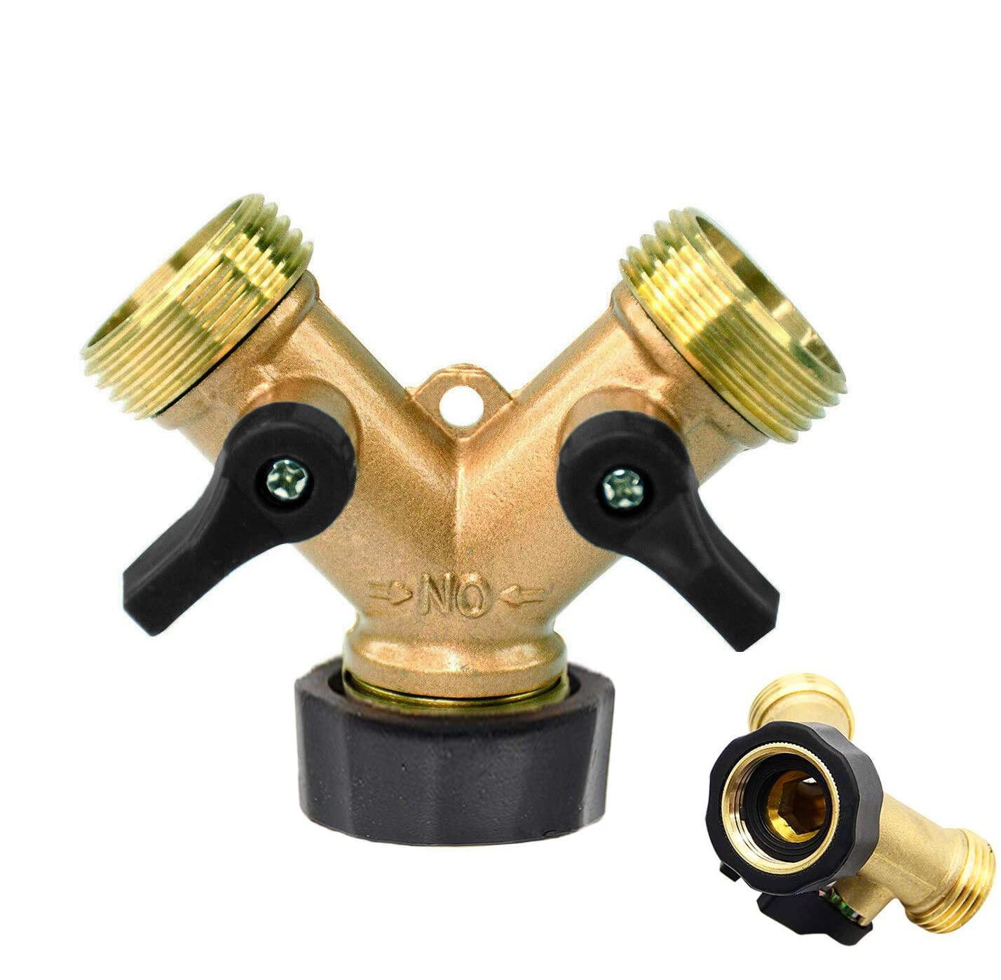 Tap Y Splitter Brass Manifold Two Way Washing Machine Hose Connector 3/4"