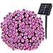 Qedertek 200 LED Outdoor Solar String Lights, 72ft Fairy Garden Lights for Home, Patio, Porch, Lawn, Party, Holiday Decorations (Pink)