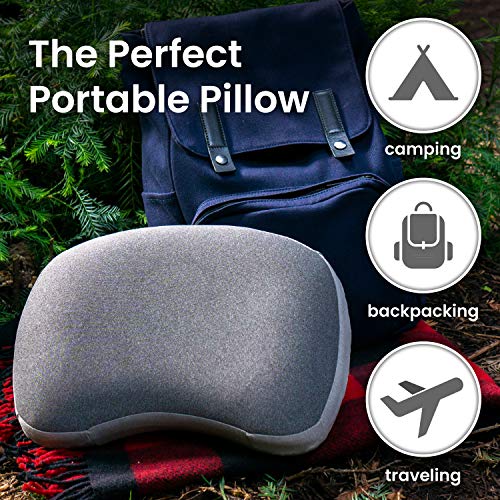 Leisure Co Ultralight Inflatable Camping Pillow Soft Jersey Cotton