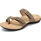 Athlefit Orthopedic Sandals for Women with Arch Support Adjustable Comfort Walking Orthotic Flip Flops