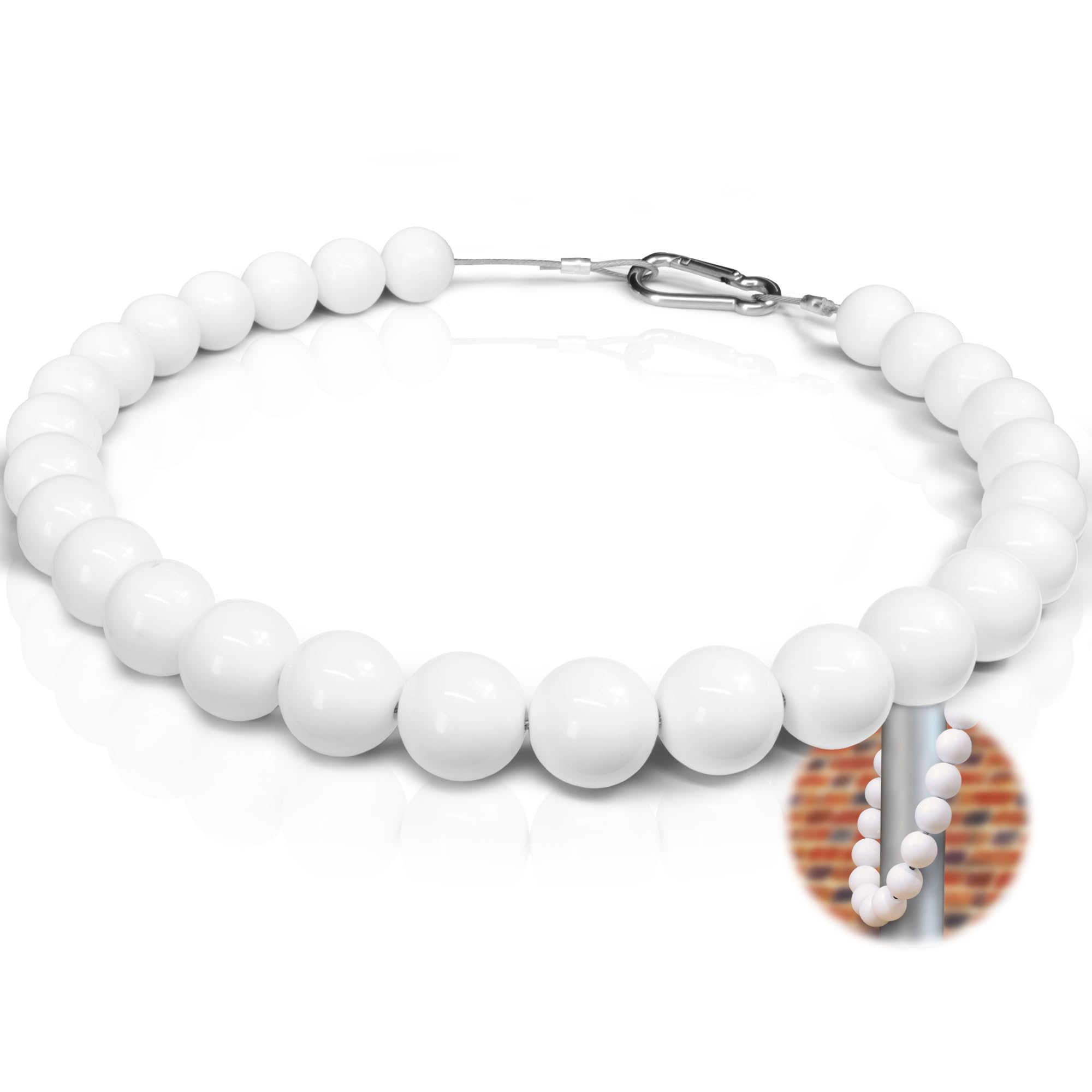 Anley Authentic Beaded Flag Retainer Ring for Both Internal & External Halyard Flagpole - Keep Flag Close to Pole - For 5 to 6 Inch Diameter Pole