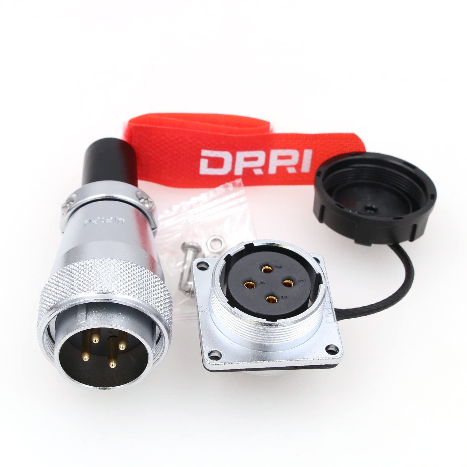 DRRI WEIPU Heavy Duty WS28 4-Pin Metal Aviation Circular Bulkhead Connector male Plug female Socket for Solar Panel to Camper Van